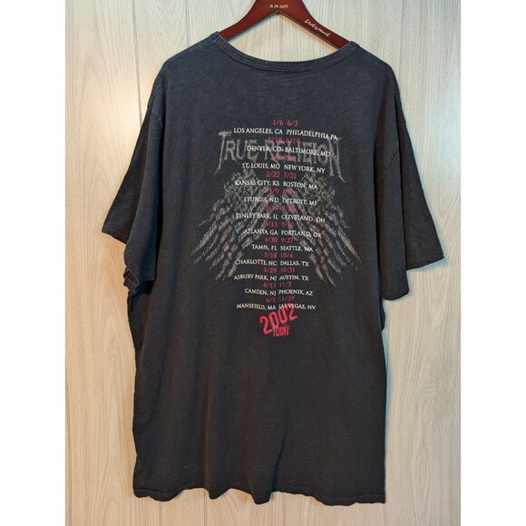 2002 Tour True Religion Shirt American Flag Distressed Sz 3XLT Short Sleeve - Picture 5 of 8